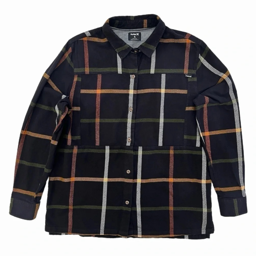 3 FOR $25 HURLEY BUTTON UP FLANNEL SHIRT XL